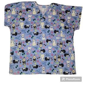 NWOT MHD SCRUBS Womens  Top Sz. XL (18) Cats